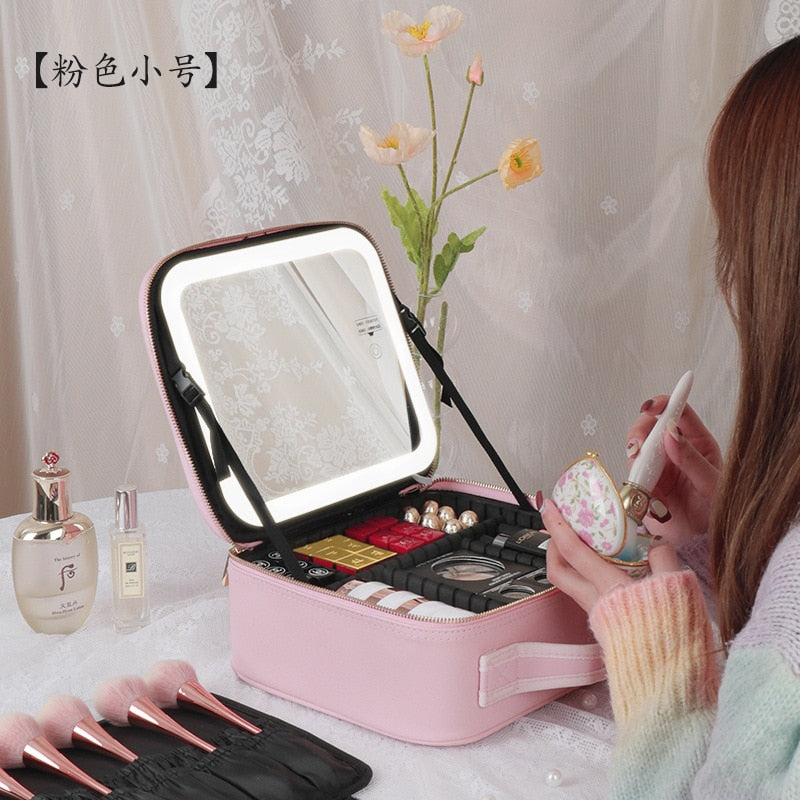 Smart  LED Cosmetic Case with Mirror